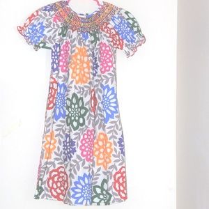 BOUTIQUE SMOCKED DRESS size 5 Floral & Vibrant